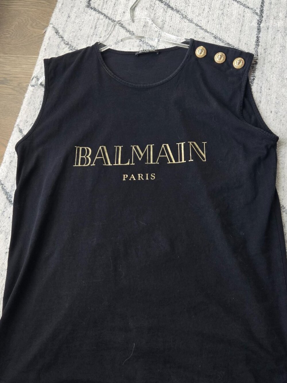 Balmain Paris black tank top women size 40
